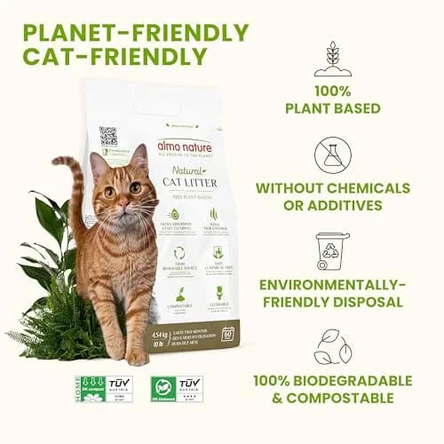 almo nature Natural Plant-Based Clumping Cat Litter 4.54 kg (10 lb) Pack of 2 | Biodegradable Odor Control thumbnail 4
