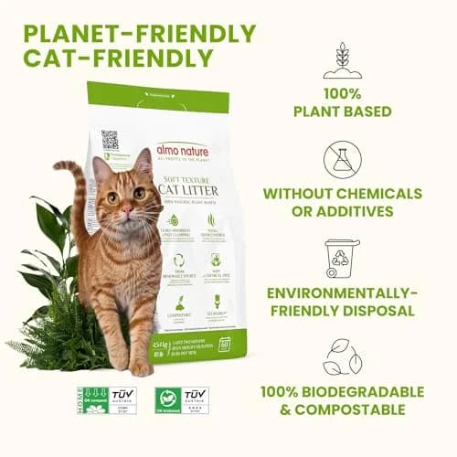 almo nature Natural Plant-Based Clumping Cat Litter 4.54 kg (10 lb) Pack of 2 | Biodegradable Odor Control thumbnail 2