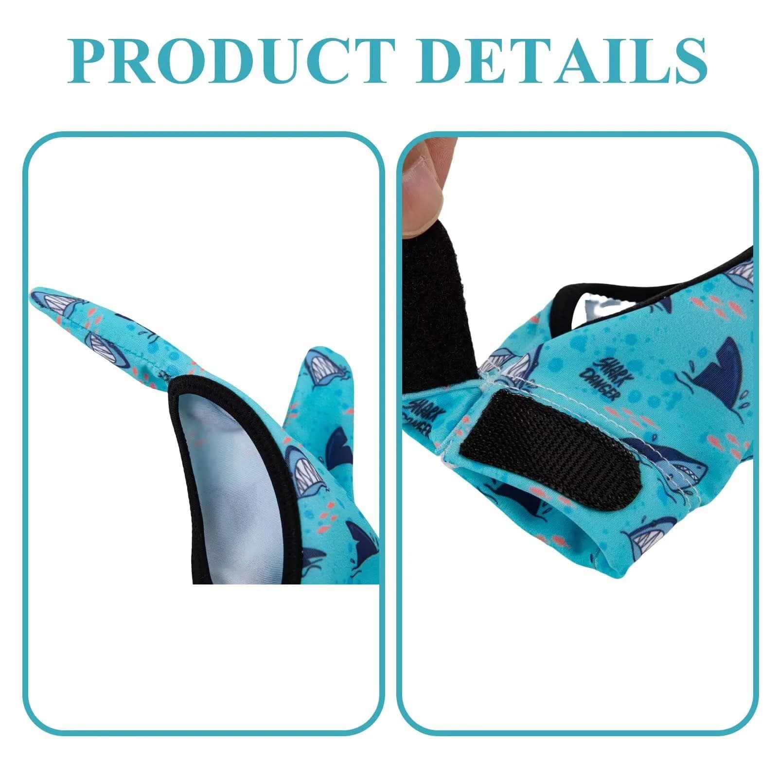 Yxmeiguo Blue Shark 2-Finger Thumb Sucking Guard Gloves for Kids - One Size - view 4