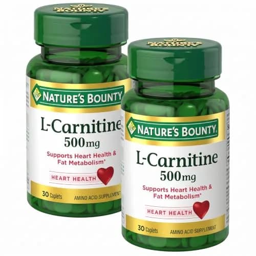 Nature's Bounty L-Carnitine 500 mg 60 Tablets (120 Servings) | Supports Heart Health & Fat Metabolism thumbnail 1
