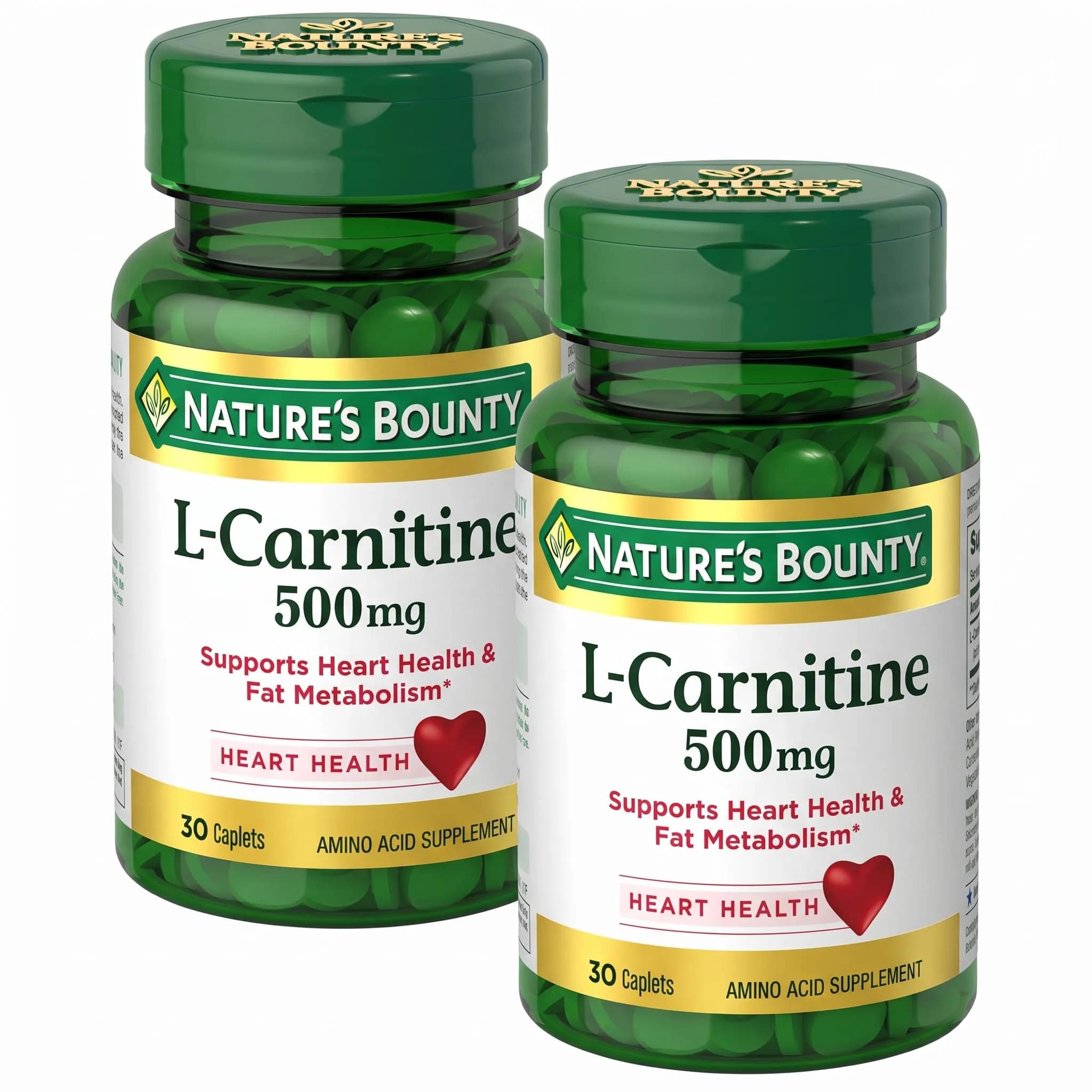 Nature's Bounty L-Carnitine 500 mg 60 Tablets (120 Servings) | Supports Heart Health & Fat Metabolism