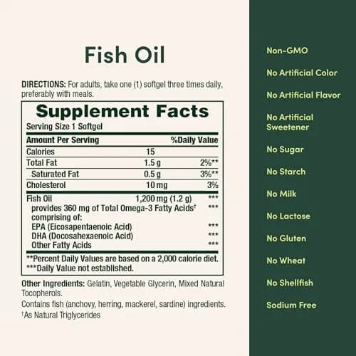 Nature's Bounty Fish Oil Omega 3 Supplements 1200 Mg 400 Count (Pack of 2) | Supports Heart Health with EPA & DHA thumbnail 6