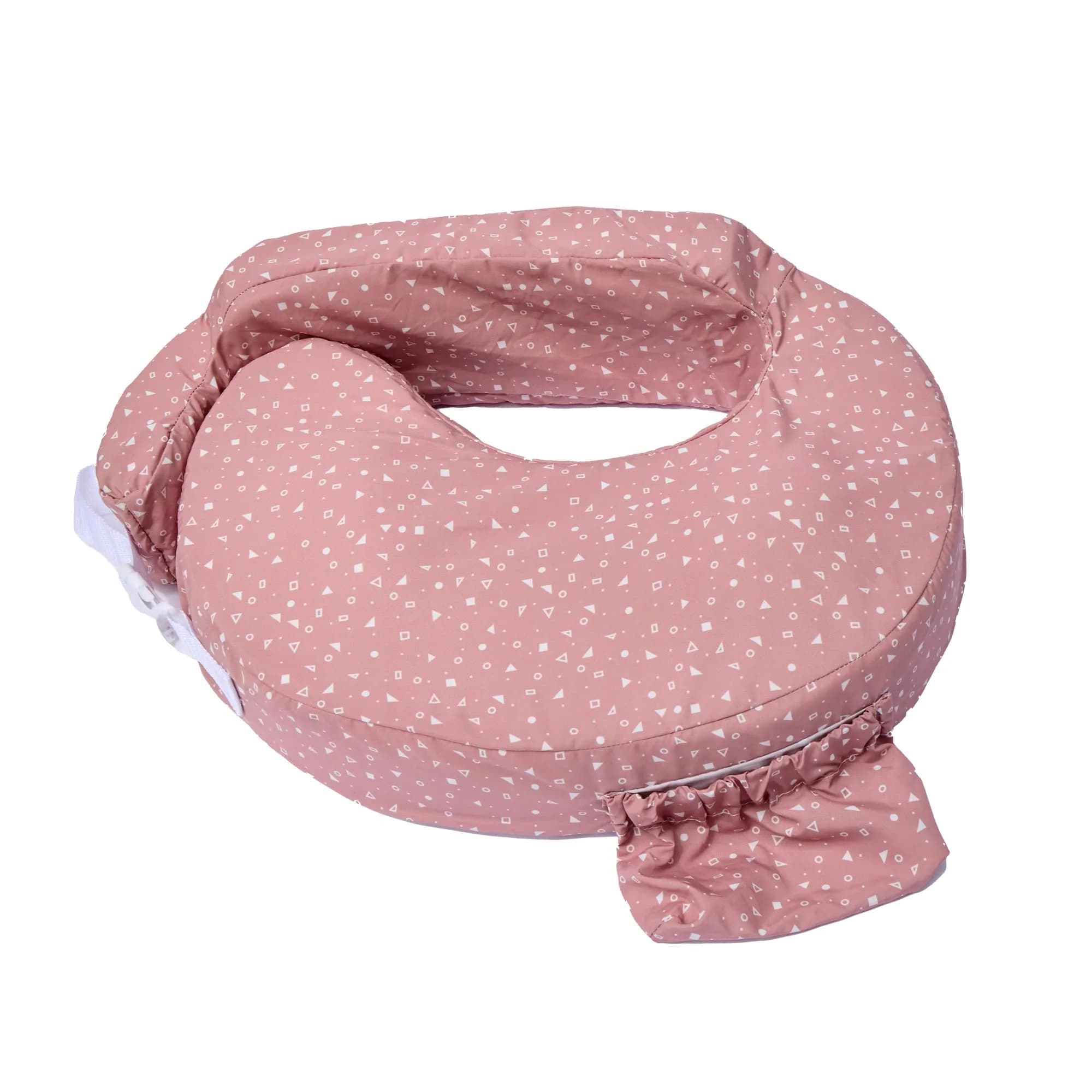 My Brest Friend Original Nursing Pillow Dusty Rose Geo 1.5 lb (0.68 kg) | Ergonomic Support for Breastfeeding Moms - main product image