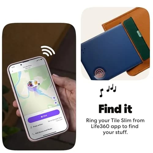 Life360 Tile Slim Bluetooth Tracker for Wallets & Luggage, 15.5g (0.55oz) | Find Your Phone & Items thumbnail 4