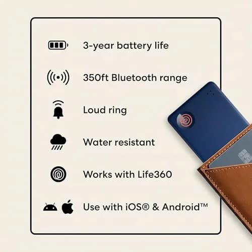 Life360 Tile Slim Bluetooth Tracker for Wallets & Luggage, 15.5g (0.55oz) | Find Your Phone & Items thumbnail 8