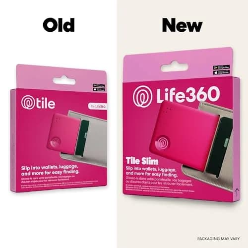 Life360 Tile Slim Wallet Finder & Bluetooth Tracker 1-Pack (Pink Punch) | Compatible with iOS & Android thumbnail 2