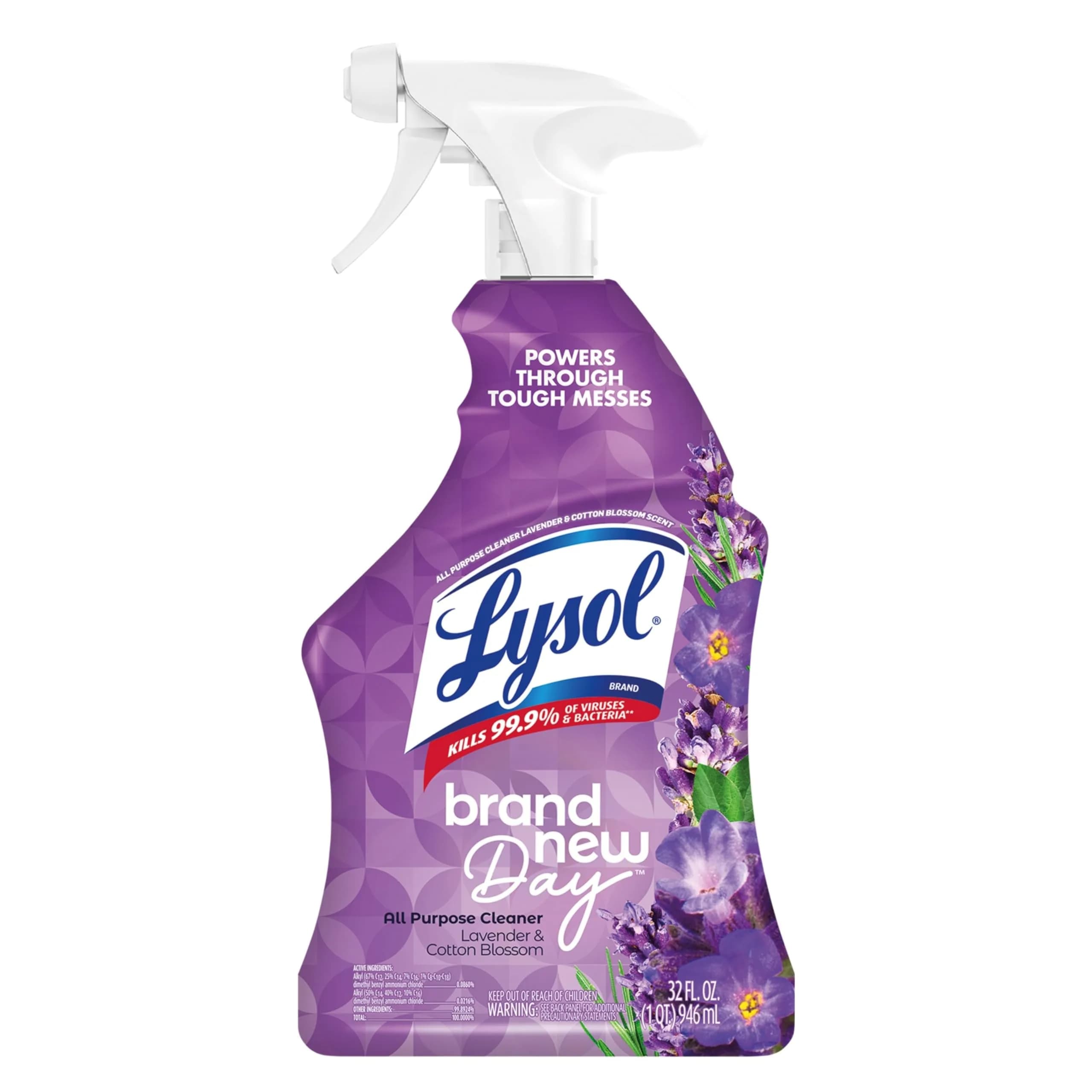 Lysol All Purpose Cleaner Spray Lavender & Cotton Blossom Scent 946ml (32 Fl Oz) | Kills 99.9% of Viruses & Bacteria - main product image