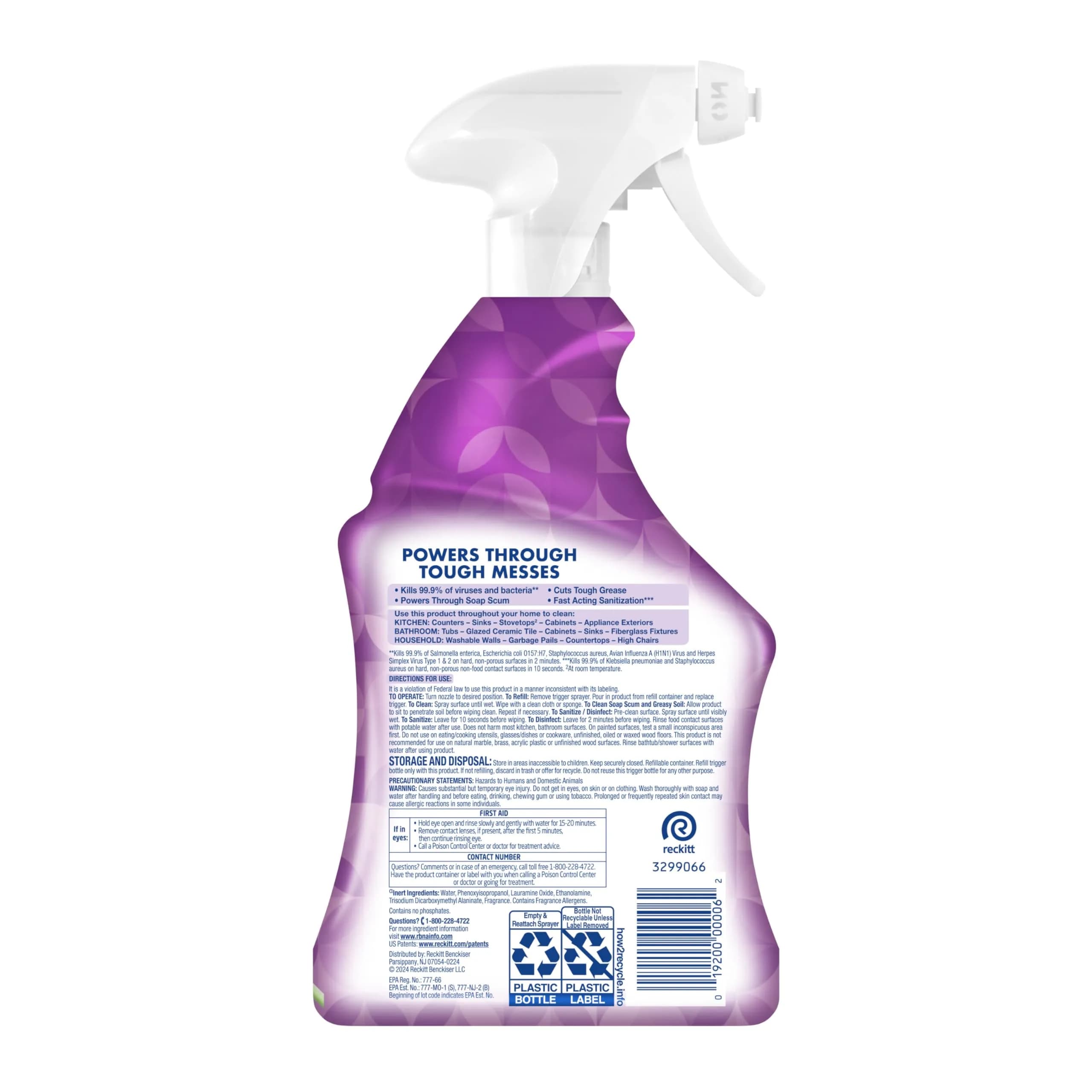 Lysol All Purpose Cleaner Spray Lavender & Cotton Blossom Scent 946ml (32 Fl Oz) | Kills 99.9% of Viruses & Bacteria - view 8