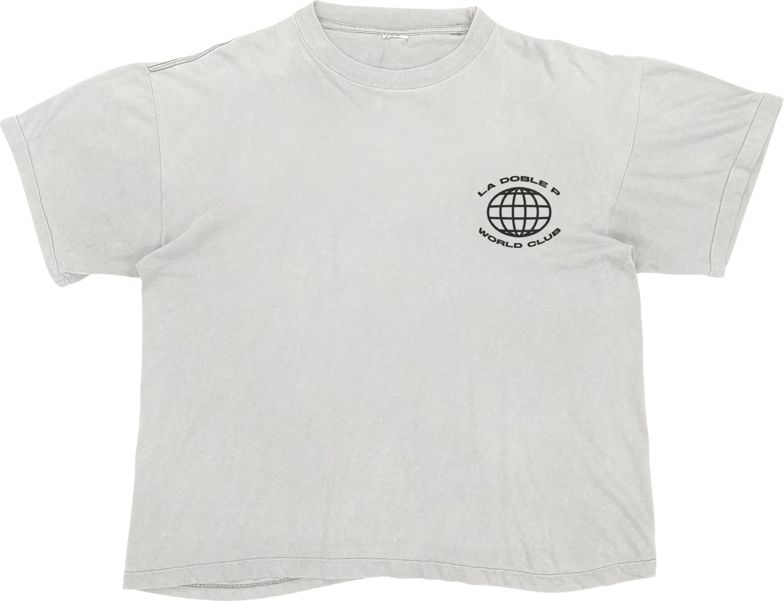 Peso Pluma World Club White T-Shirt | Relaxed Fit, Crew Neck, 100% Cotton, Ivory, Unisex Adult (70-120c)
