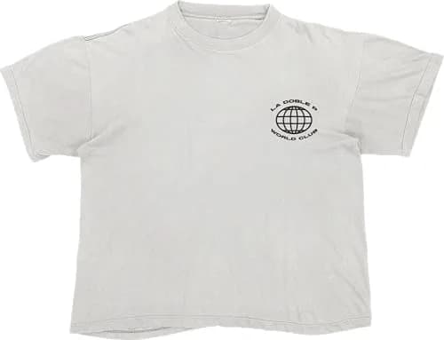 Peso Pluma World Club White T-Shirt | Relaxed Fit, Crew Neck, 100% Cotton, Ivory thumbnail 1