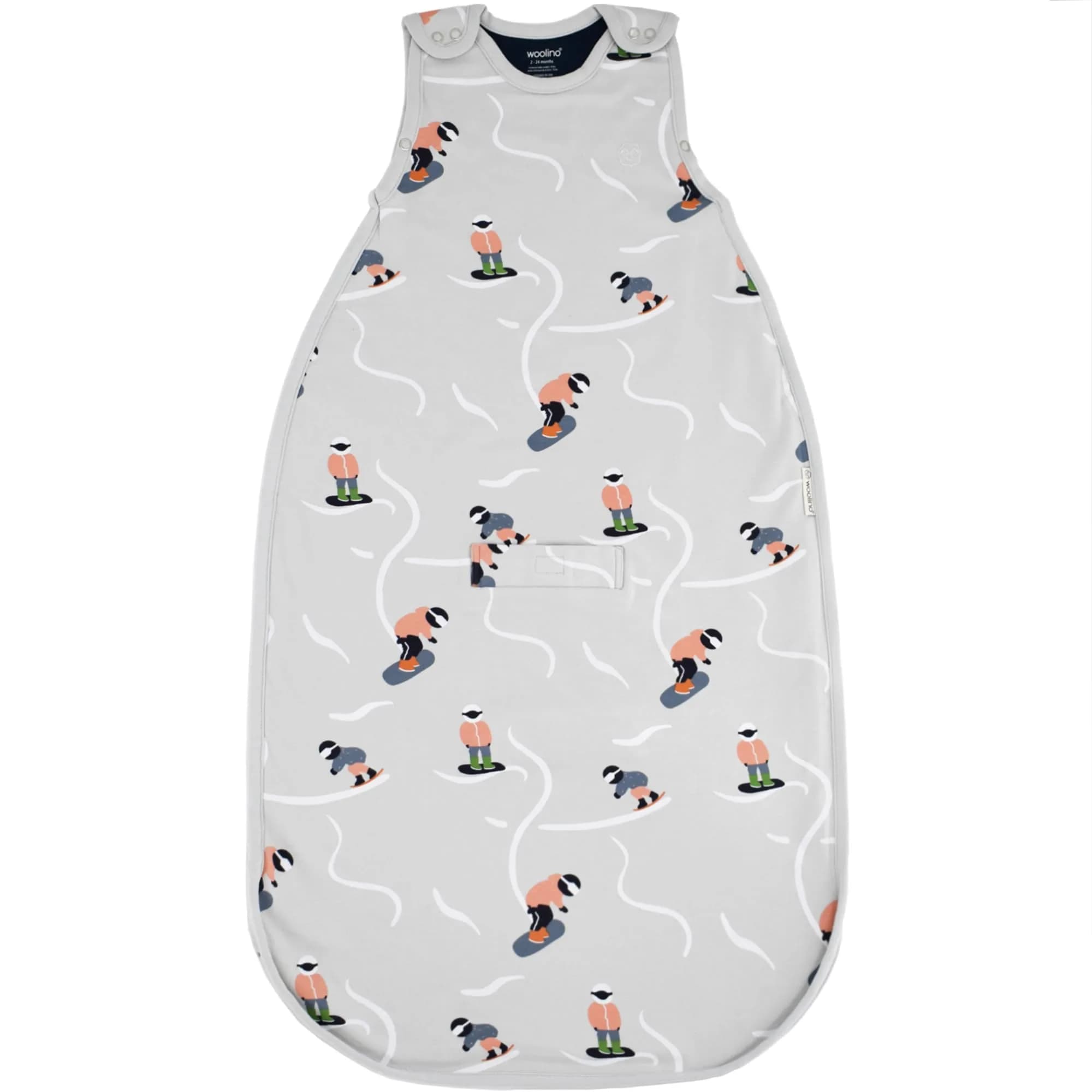 Woolino Toddler Sleeping Sack, 4 Season, Merino Wool & Organic Cotton, Baby Sleep Bag, 2-4 Years, Snowboarder