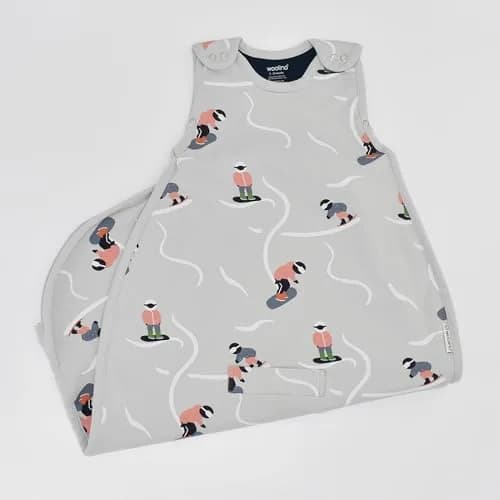 Woolino Toddler Sleeping Sack, 4 Season, Merino Wool & Organic Cotton, Baby Sleep Bag, 2-4 Years, Snowboarder thumbnail 5