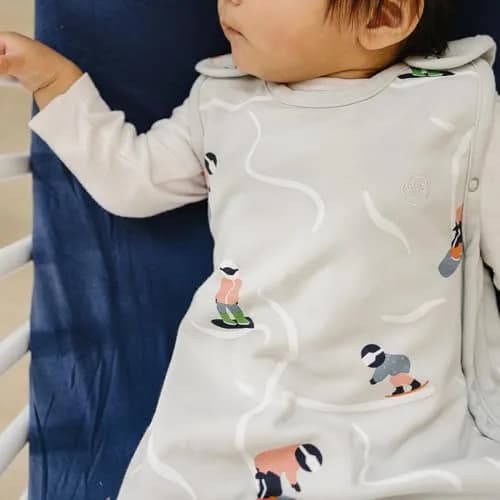Woolino Toddler Sleeping Sack, 4 Season, Merino Wool & Organic Cotton, Baby Sleep Bag, 2-4 Years, Snowboarder thumbnail 6