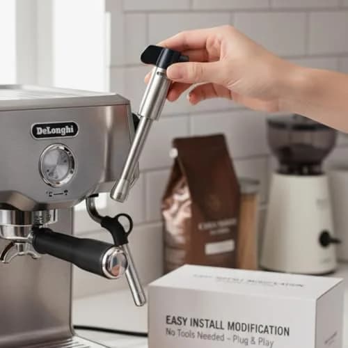 POCREATION Stainless Steel Steam Wand Nozzle for EC685/ECP35/ECP36 Espresso Machines | Rich Milk Foam & Latte Art thumbnail 6