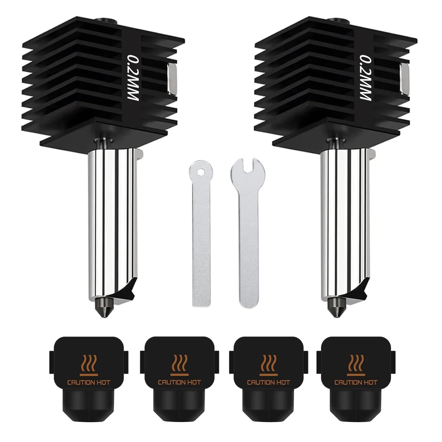 HzdaDeve 0.2mm A1 Hotend Kit for Bambu Lab A1/A2L Printers | Hardened Steel Nozzle Assembly (2-Pack)