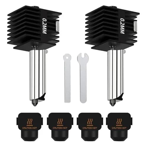 HzdaDeve 0.2mm A1 Hotend Kit for Bambu Lab A1/A2L Printers | Hardened Steel Nozzle Assembly (2-Pack) thumbnail 1