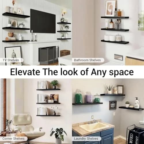 BAYKA Floating Shelves 22.5in | Modern Wall Decor for Bathroom Bedroom Kitchen thumbnail 7