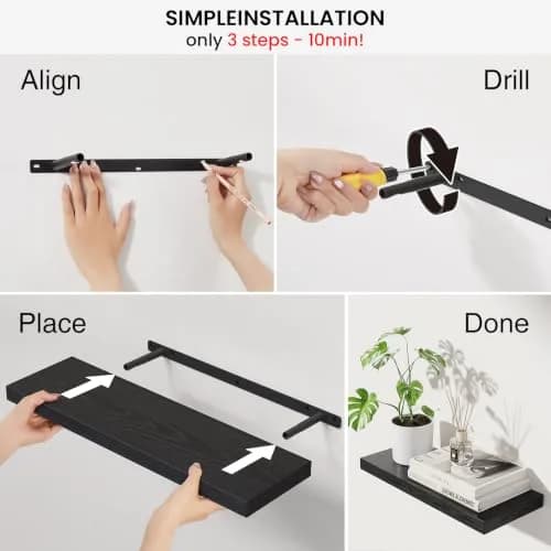 BAYKA Floating Shelves 22.5in | Modern Wall Decor for Bathroom Bedroom Kitchen thumbnail 8