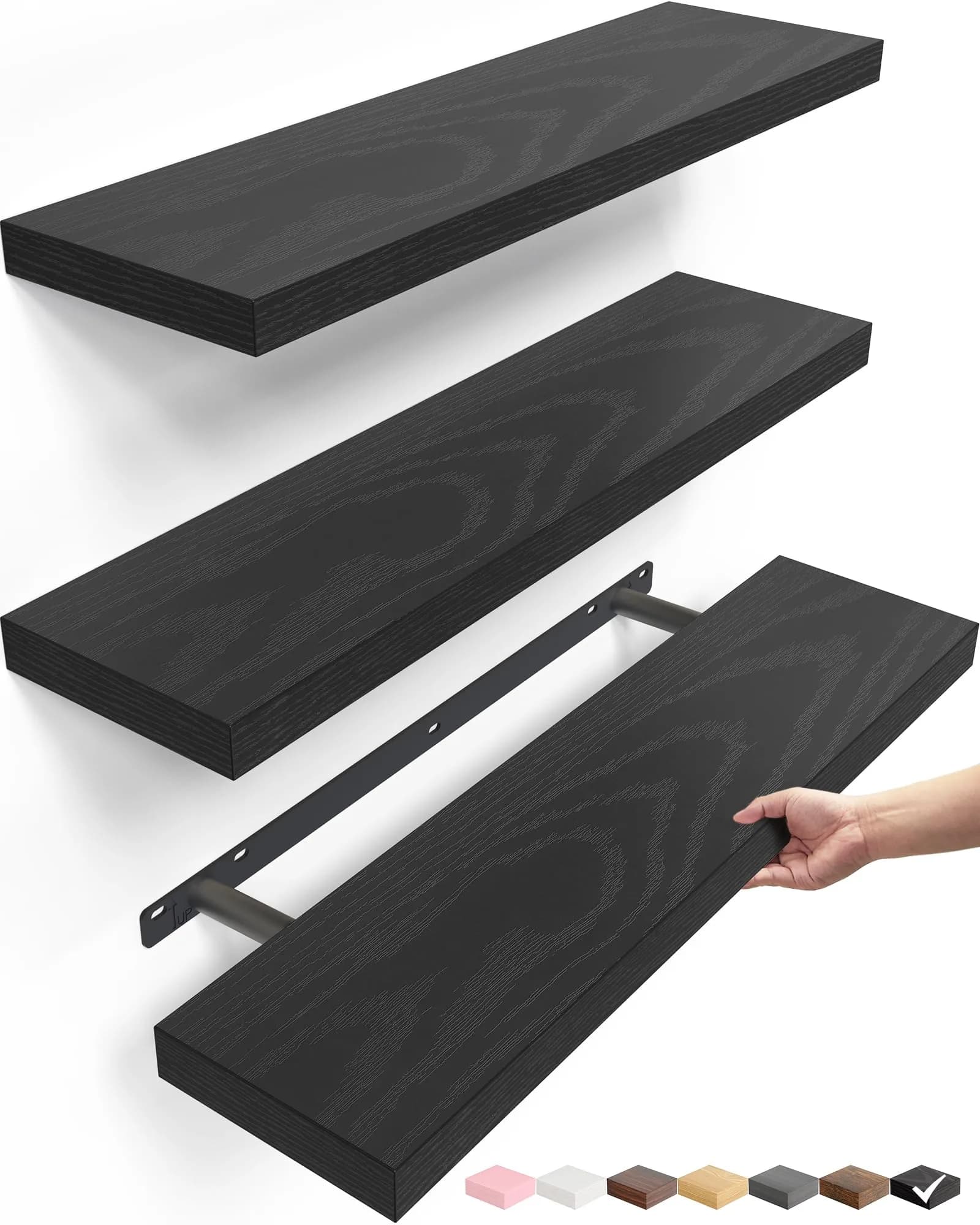 BAYKA Floating Shelves 22.5in | Modern Wall Decor for Bathroom Bedroom Kitchen - main product image