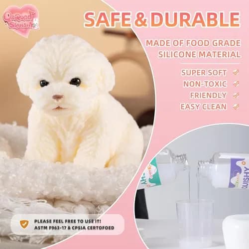 QCROAD SQUISHY Puppy Taba Dog Squishy 7cm (2.75x1.18x2.75 in) | Non-Toxic Silicone Stress Toy thumbnail 3