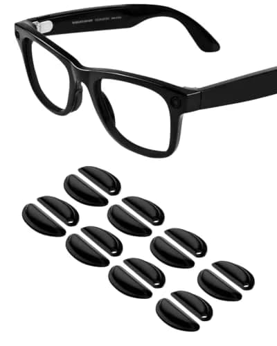 BandSmith Compatible with Ray-Ban Meta Wayfarer Eyeglass Nose Pad 8 Pairs (Black) thumbnail 1