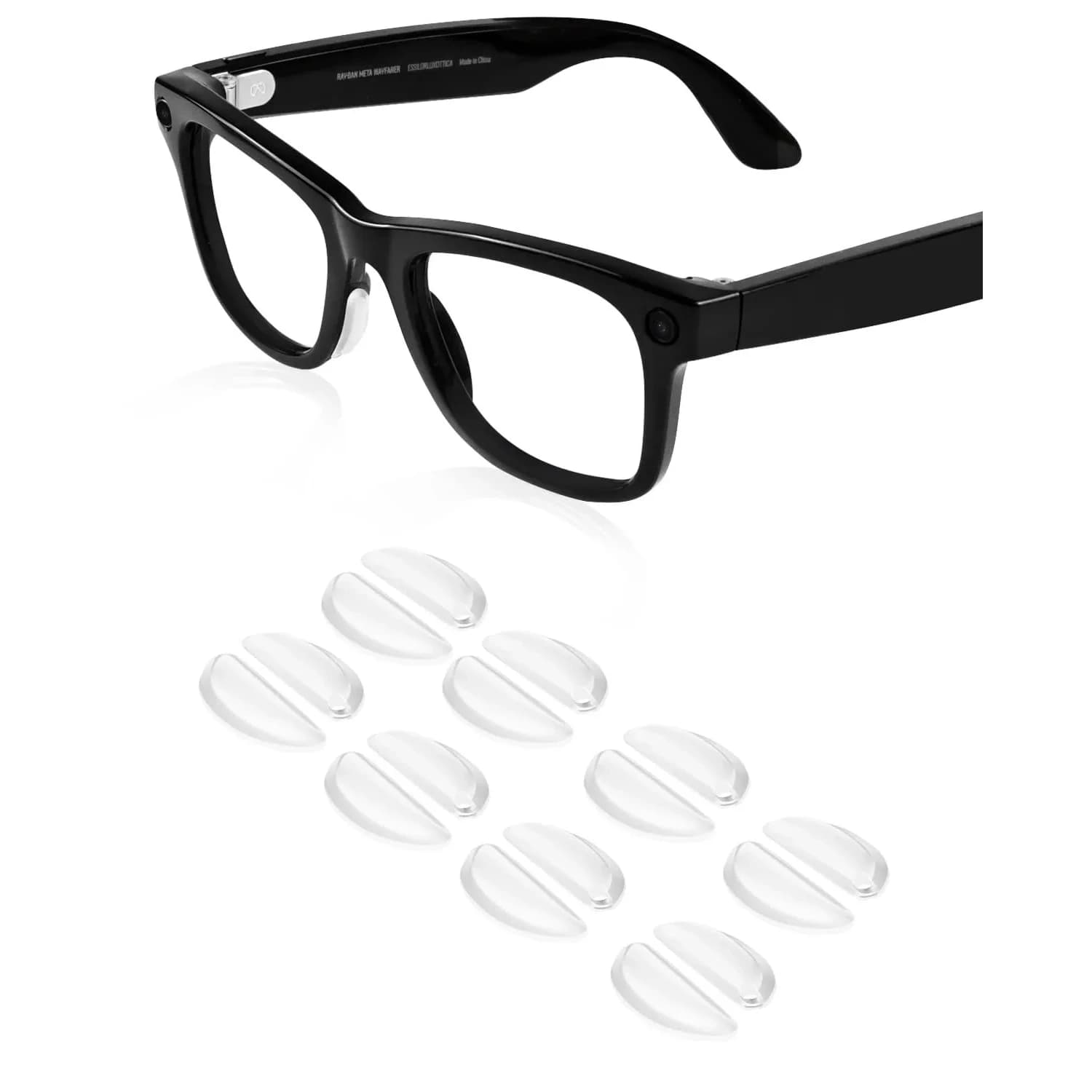 BandSmith 8 Pairs Silicone Eyeglass Nose Pads for Ray-Ban Meta Wayfarer | Precision Fit & Anti-Slip