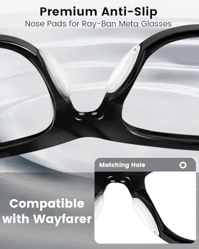 BandSmith 8 Pairs Silicone Eyeglass Nose Pads for Ray-Ban Meta Wayfarer | Precision Fit & Anti-Slip thumbnail 2
