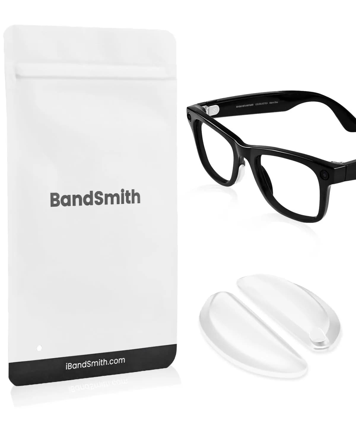 BandSmith Compatible with Ray-Ban Meta Wayfarer Eyeglass Nose Pad 8 Pairs (Black) - view 4