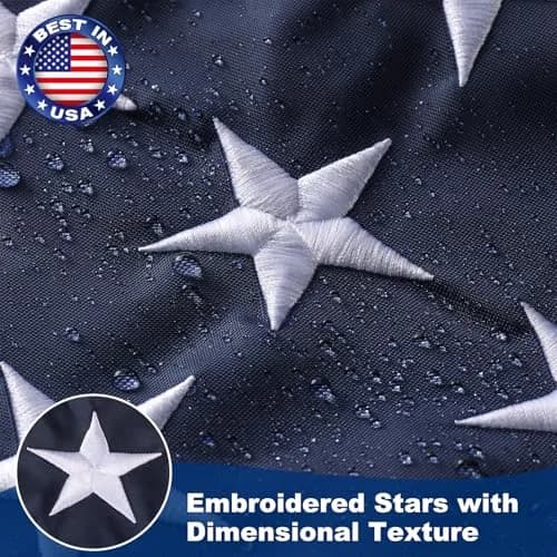MixOra American Flags for Outside 3x5 ft Heavy Duty | Embroidered Stars & Stripes, Waterproof, Tear Proof thumbnail 5