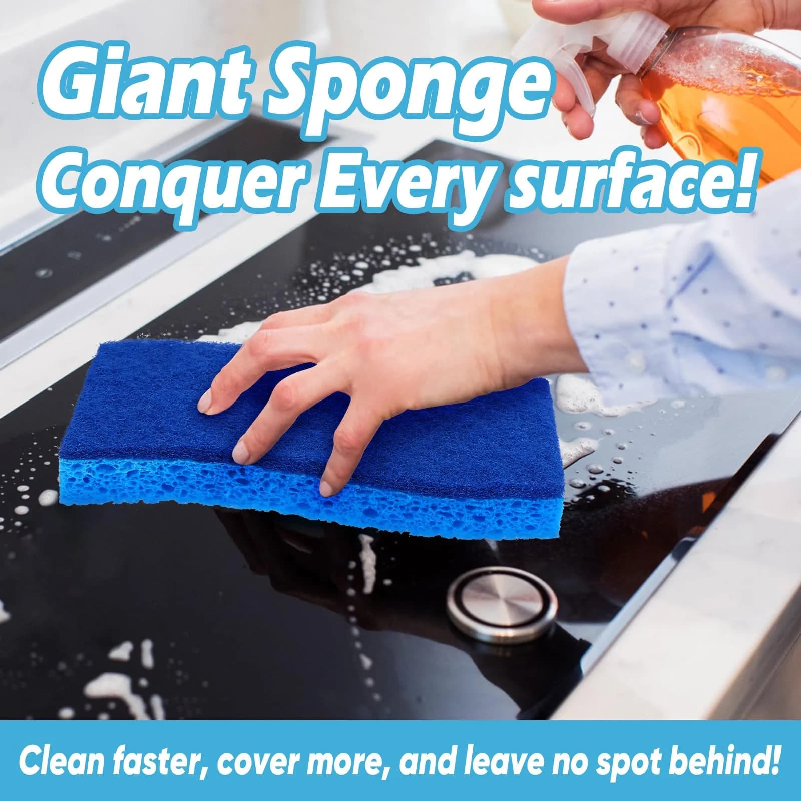 AIDEA Extra Large XL Scrub Sponges (12 Count) | Fast Cleaning, Non-Scratch - view 5