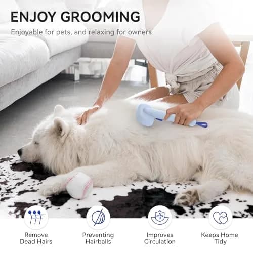 Aumuca Skin Friendly Self-Cleaning Slicker Brush for Dogs & Cats | Gentle Pet Grooming Tool for Shedding & Deshedding thumbnail 4