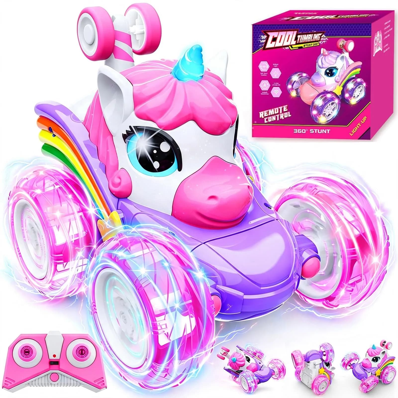 Motivekit Unicorn Stunt RC Car 12.7cm (5 inches) | ASTM-Tested Educational Toy for Kids 3+