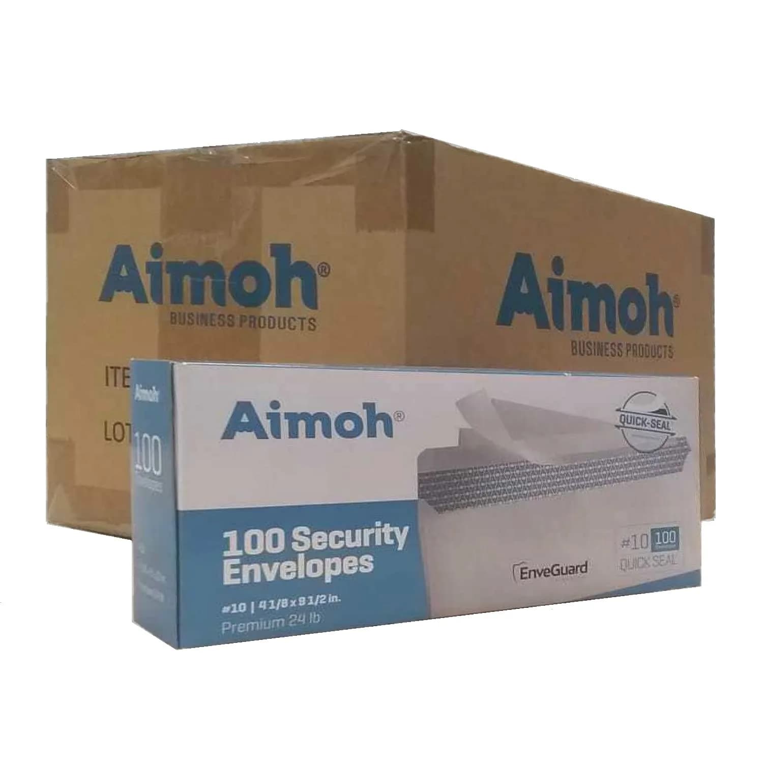 Aimoh Security Tinted Self-Seal Envelopes #10 Size (4-1/8 x 9-1/2 Inches) - White - 2,400 Count - main product image