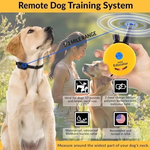 Mini Educator ET-300 Green Animal Collar | 1/2 Mile Range, Humane Vibration & Tone thumbnail 3