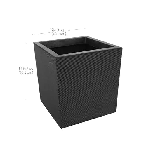 Tierra Verde Citadel Horizon Self-Watering Planter, 13" x 14" | Eco-Friendly Indoor/Outdoor Square thumbnail 4