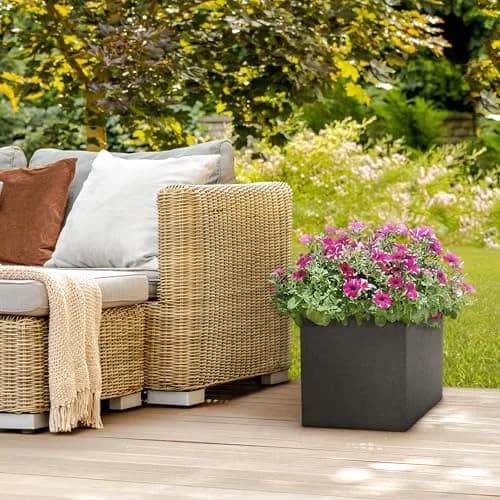 Tierra Verde Citadel Horizon Self-Watering Planter, 13" x 14" | Eco-Friendly Indoor/Outdoor Square thumbnail 6
