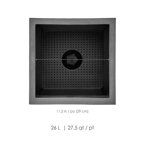 Tierra Verde Citadel Horizon Self-Watering Planter, 13" x 14" | Eco-Friendly Indoor/Outdoor Square thumbnail 2