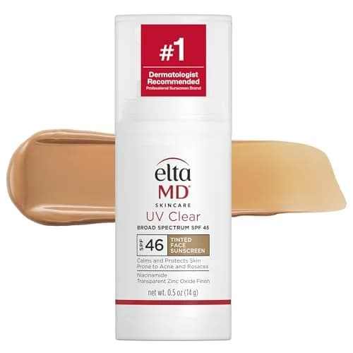 EltaMD UV Clear Tinted Face Sunscreen SPF 46, Oil-Free Tinted Moisturizer with Zinc Oxide, 14g (0.5 oz) Pump - main product image