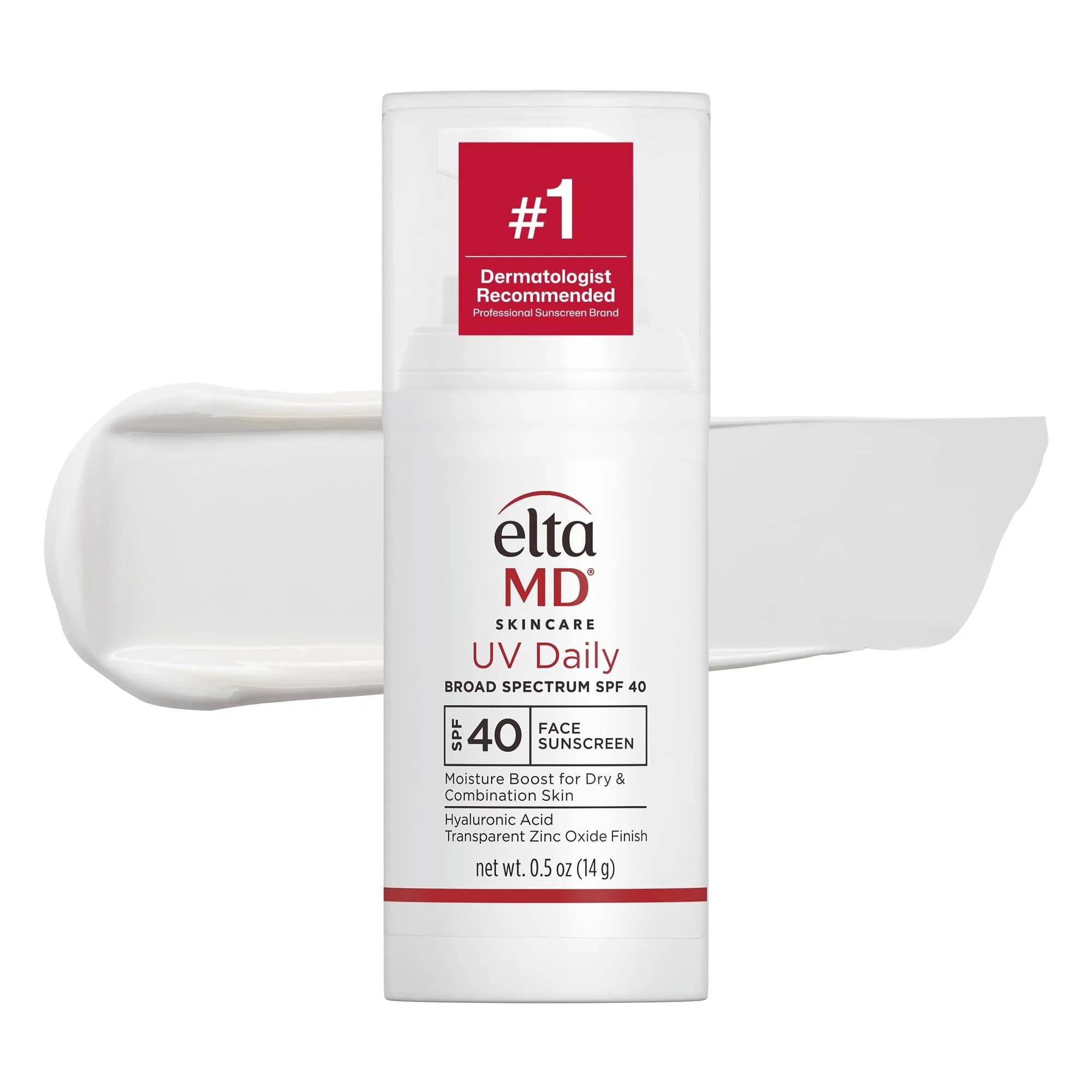 EltaMD UV Daily SPF 40 Untinted Face Sunscreen Moisturizer with Hyaluronic Acid, 14g (0.5 oz) | USA Import for Indian Skin - main product image