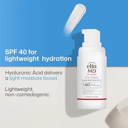 EltaMD UV Daily SPF 40 Untinted Face Sunscreen Moisturizer with Hyaluronic Acid, 0.5 oz - USA Import for Indian Skin - view 4