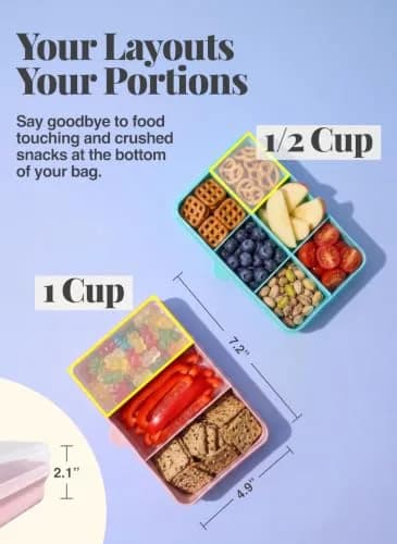 melii Snackle Box 6-Compartment Rainbow | BPA-Free Food Storage for Kids & Travel thumbnail 4