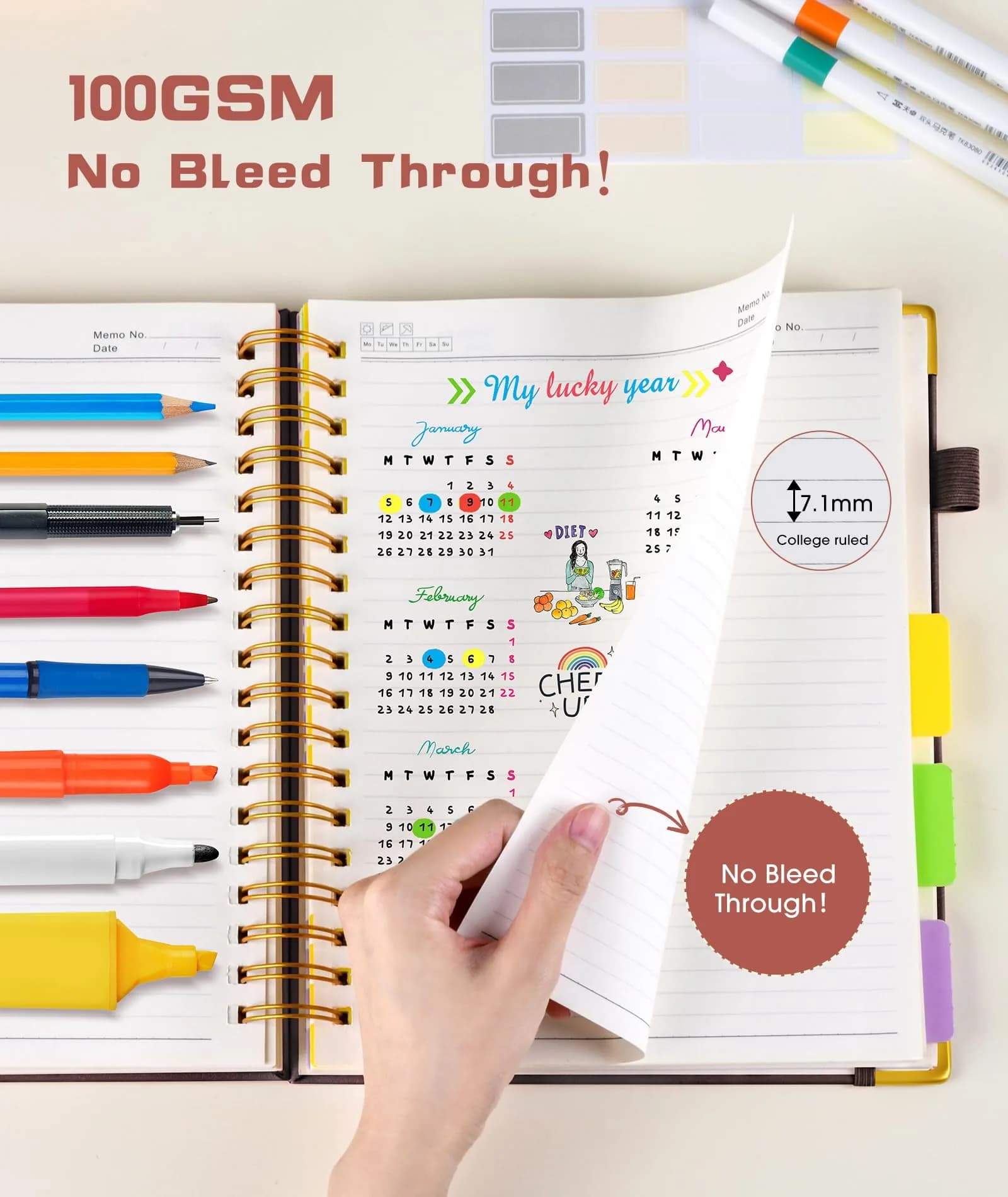 dilitego Hardcover Spiral Notebook 300 Pages A5 Brown | Smooth Writing Acid-Free Paper - view 6