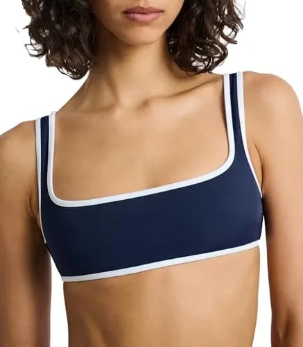 Onia Women's Standard Claire Bikini TOP, DEEP Navy/White-Large | Adjustable Triangle Swimsuit thumbnail 4