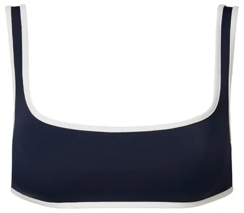 Onia Women's Standard Claire Bikini TOP, DEEP Navy/White-Large | Adjustable Triangle Swimsuit thumbnail 3