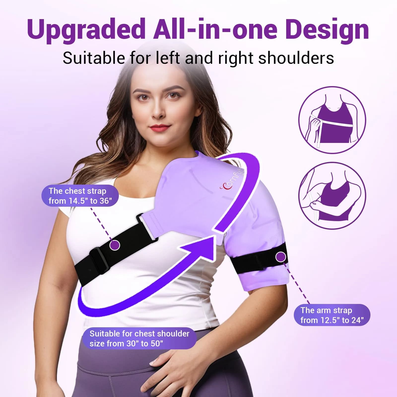 Comfytemp Purple Shoulder Ice Pack Wrap for Rotator Cuff Therapy (Large/X-Large) - view 3
