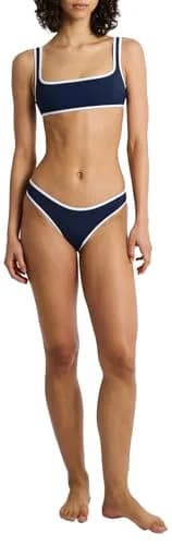 Onia Women's Standard Claire Bikini TOP, DEEP Navy/White | Adjustable straps & padding for perfect fit thumbnail 2