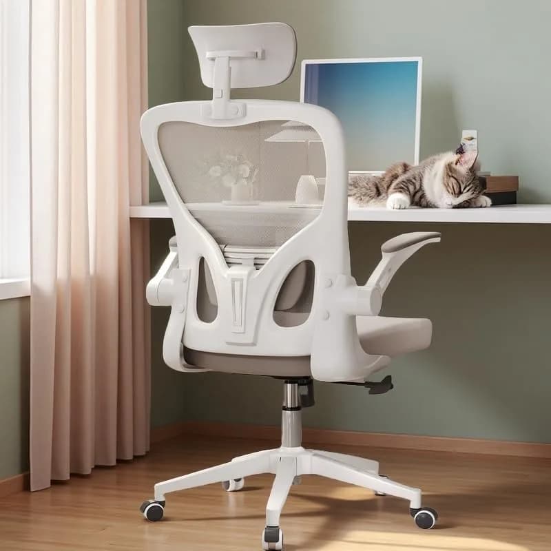 SICHY AGE High Back Mesh Office Desk Chair with Adjustable Lumbar Support & Flip-Up Armrests (Khaki, 23in x 29in x 28in) — chair / 06khaki