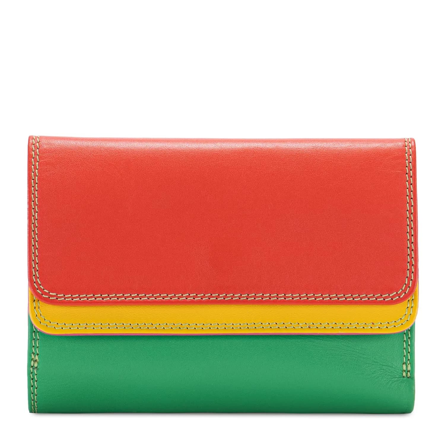 mywalit Double-Flap Wallet Leather Purse | 6 Credit Card Slots | ID Window, Coin Pockets & Pen | Sicily | Compact & Stylish for Daily Use