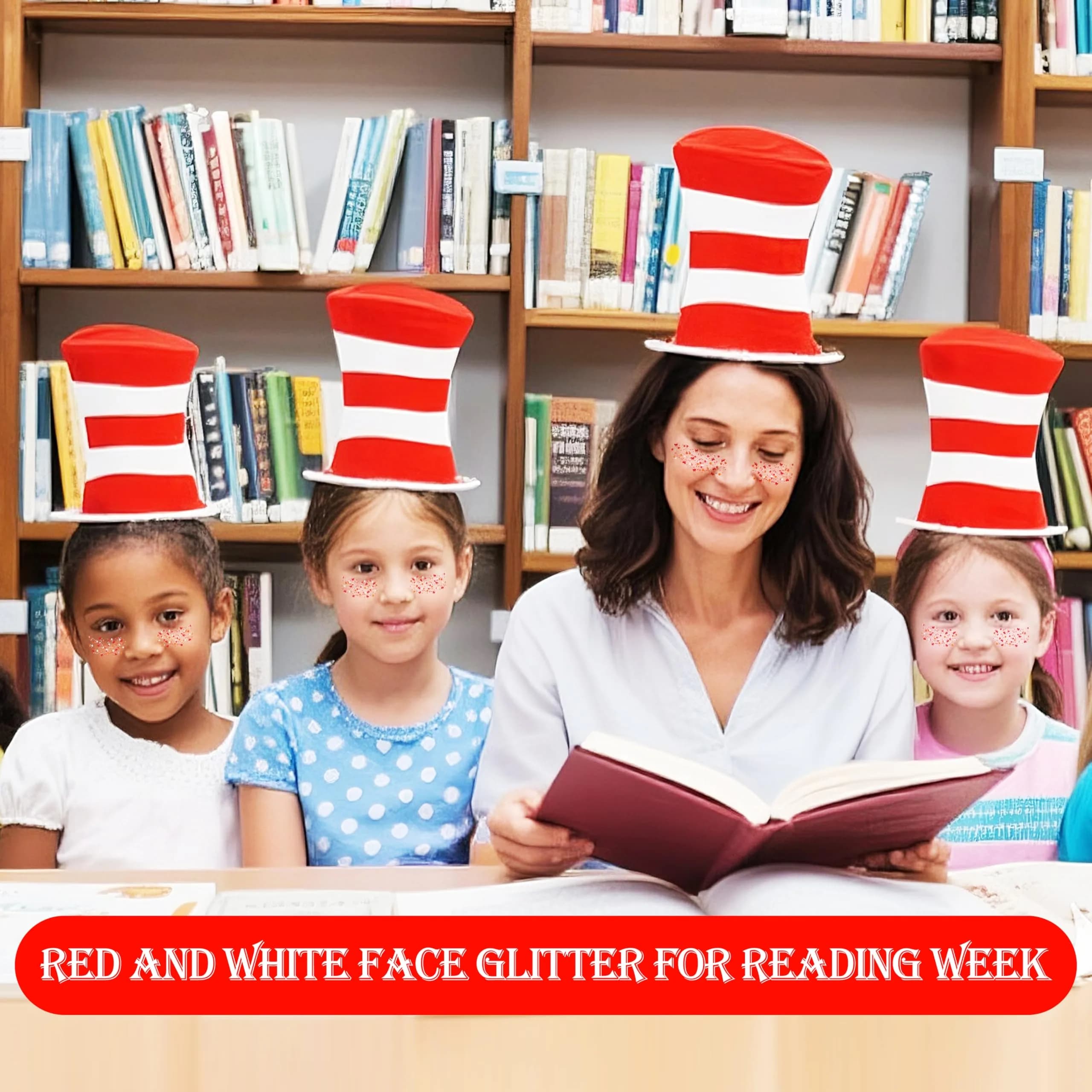 MEICOLY Red and White Face Glitter | Hexagonal, 1.76 oz (50 g) - view 5