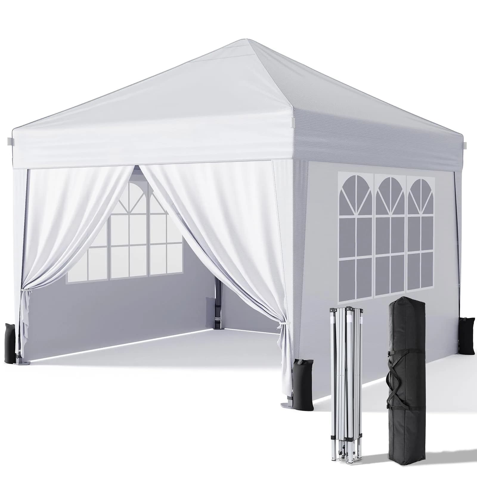 Driftalia 10x10 Pop Up Canopy Tent with Sidewalls | Wind-Resistant, Portable, Easy Setup